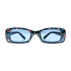 Kids ⭐️ POSIES Black Blue Flower/Blue Square-Giant Vintage Eyewear