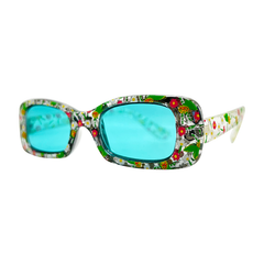 Kids ⭐️ POSIES Pearl Flower/Aqua Square-Giant Vintage Eyewear