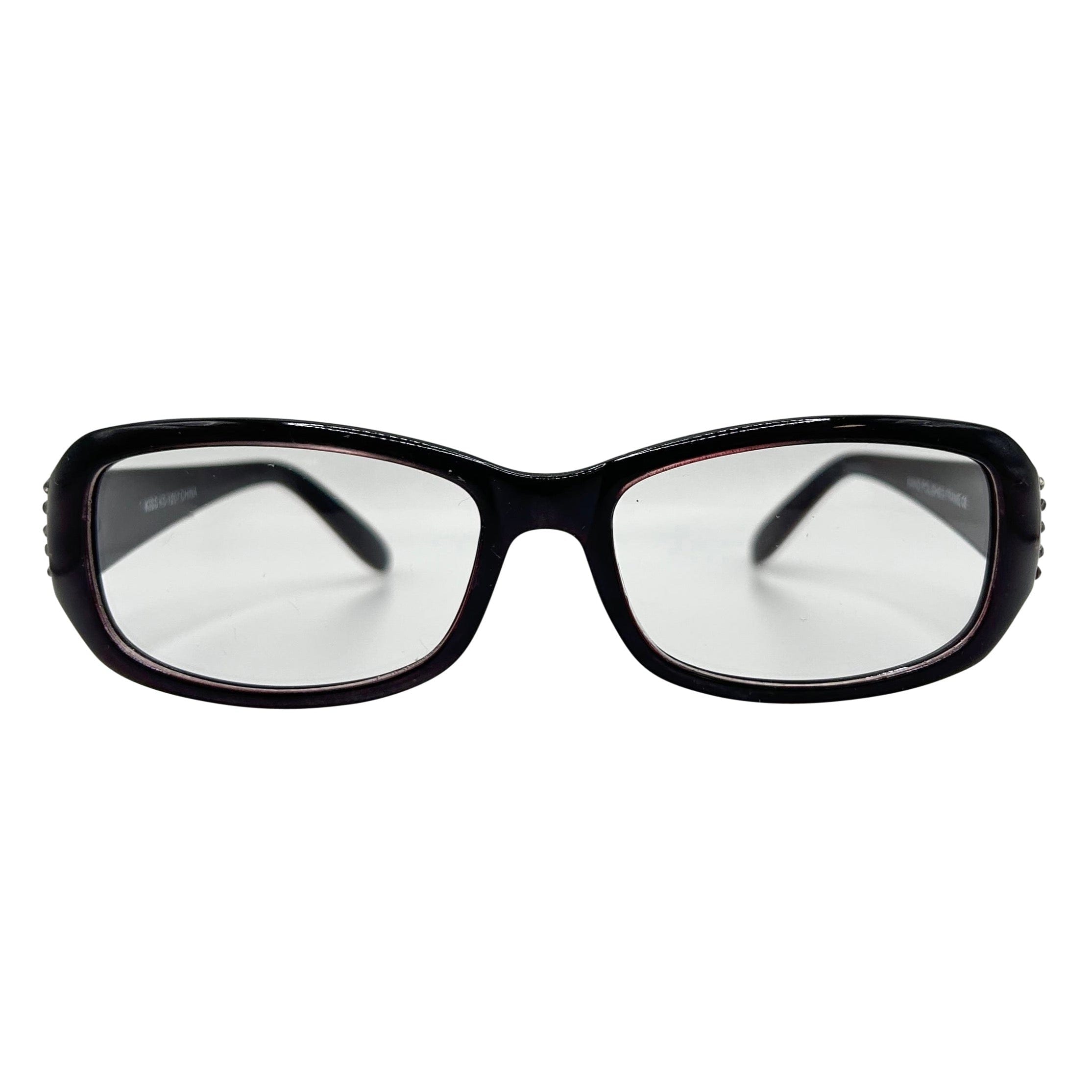PRINCESSA Small Clear Rectangular 90s Glasses