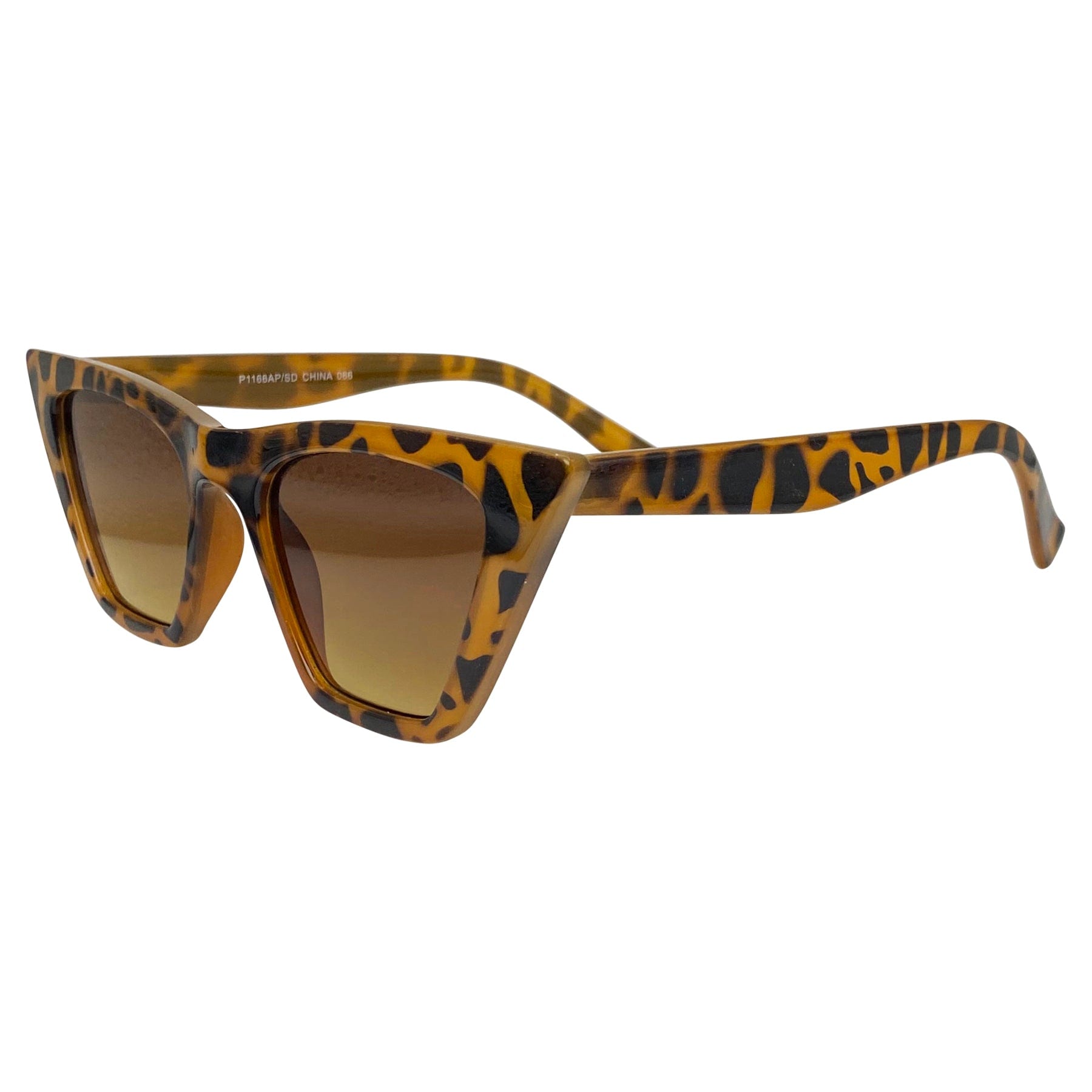 unique animal print vintage frames with an angled cat eye shape