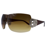 REVENGE Rimless Shield SunglassesSilver/Amber-Giant Vintage Eyewear