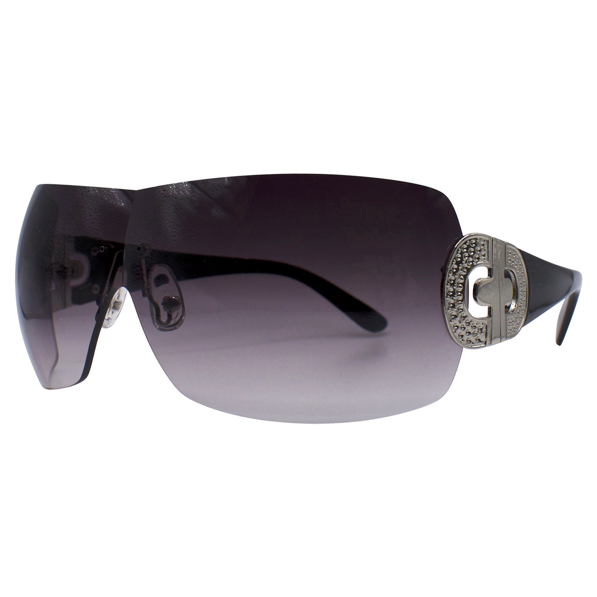 REVENGE Rimless Shield SunglassesSilver/Smoke-Giant Vintage Eyewear