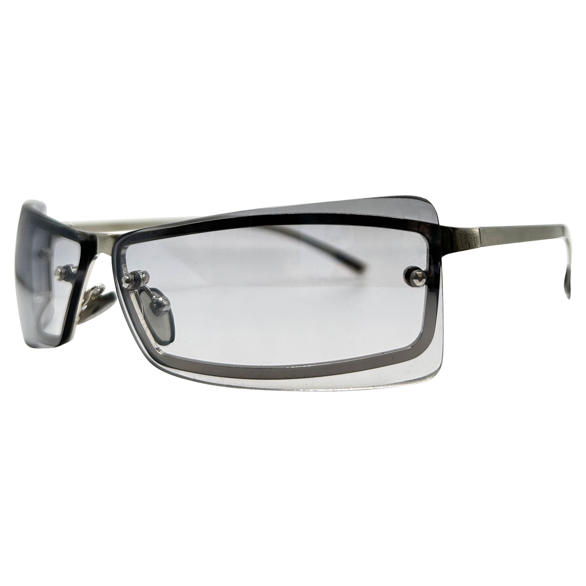 REVOLT Square Y2K SunglassesSilver/Smoke-Giant Vintage Eyewear