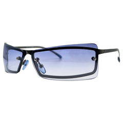 REVOLT Square Y2K SunglassesGunmetal/Blue-Giant Vintage Eyewear