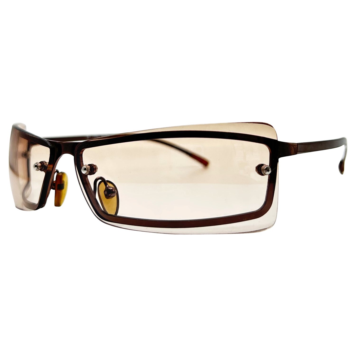 REVOLT Square Y2K SunglassesCopper/Amber Flash-Giant Vintage Eyewear
