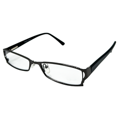 RIOT Small Clear Rectangular 90s GlassesGunmetal-Giant Vintage Eyewear