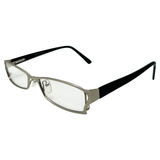 RIOT Small Clear Rectangular 90s GlassesSilver-Giant Vintage Eyewear