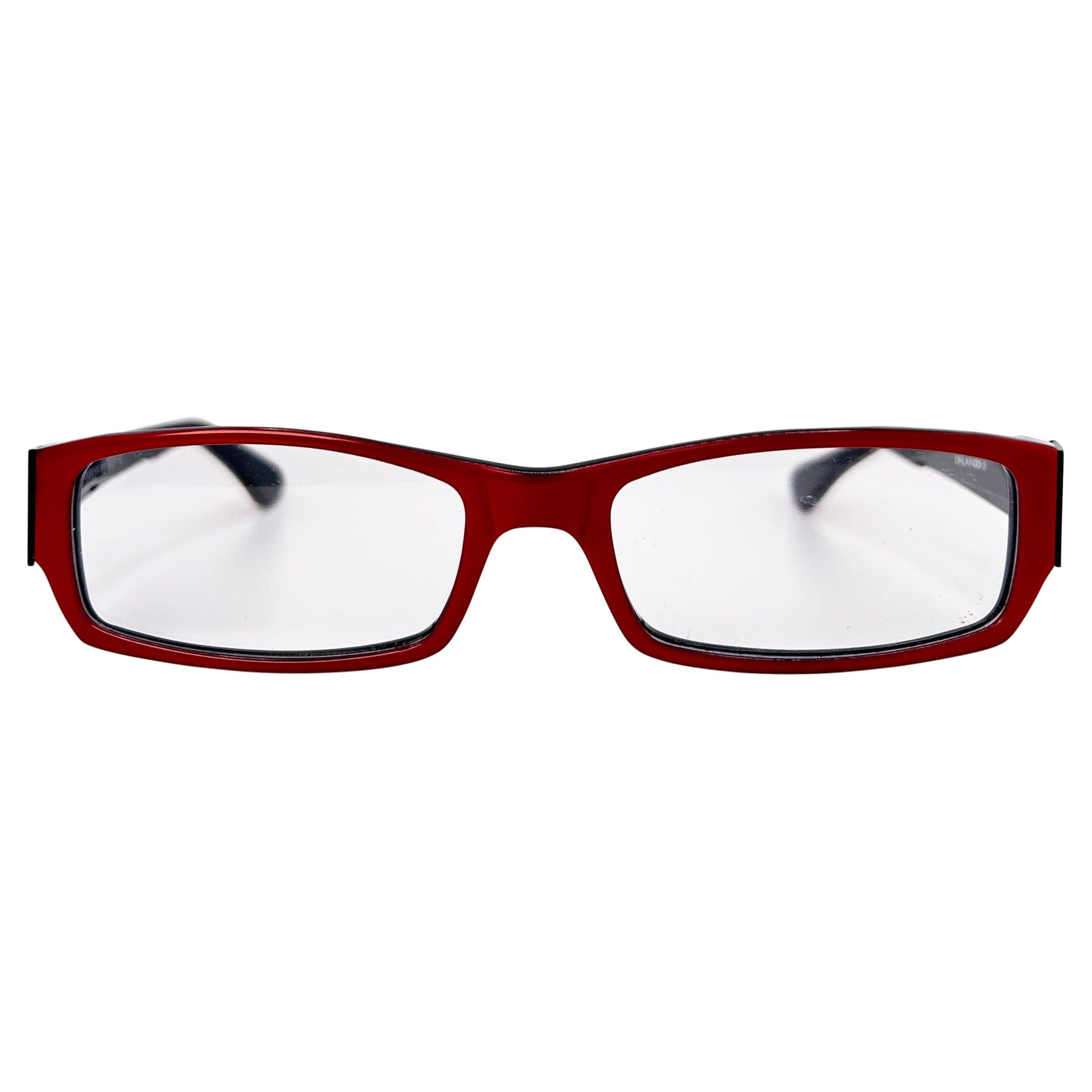 red 90s style square vintage framess