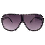 COSMOPOLITAN Studded Shield SunglassesBlack-Giant Vintage Eyewear