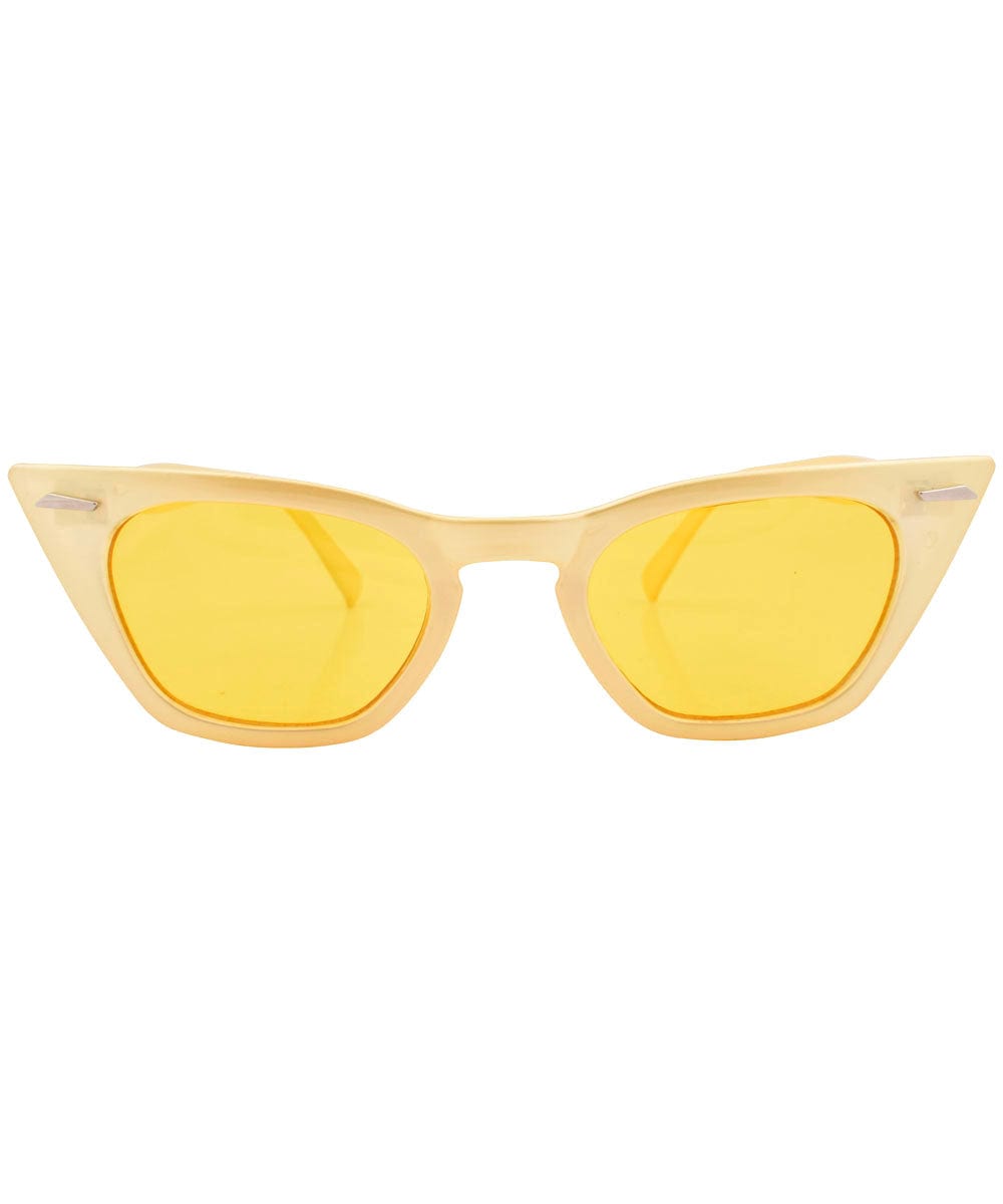 SACCHARINE Pearl Yellow Cat-Eye Sunglasses