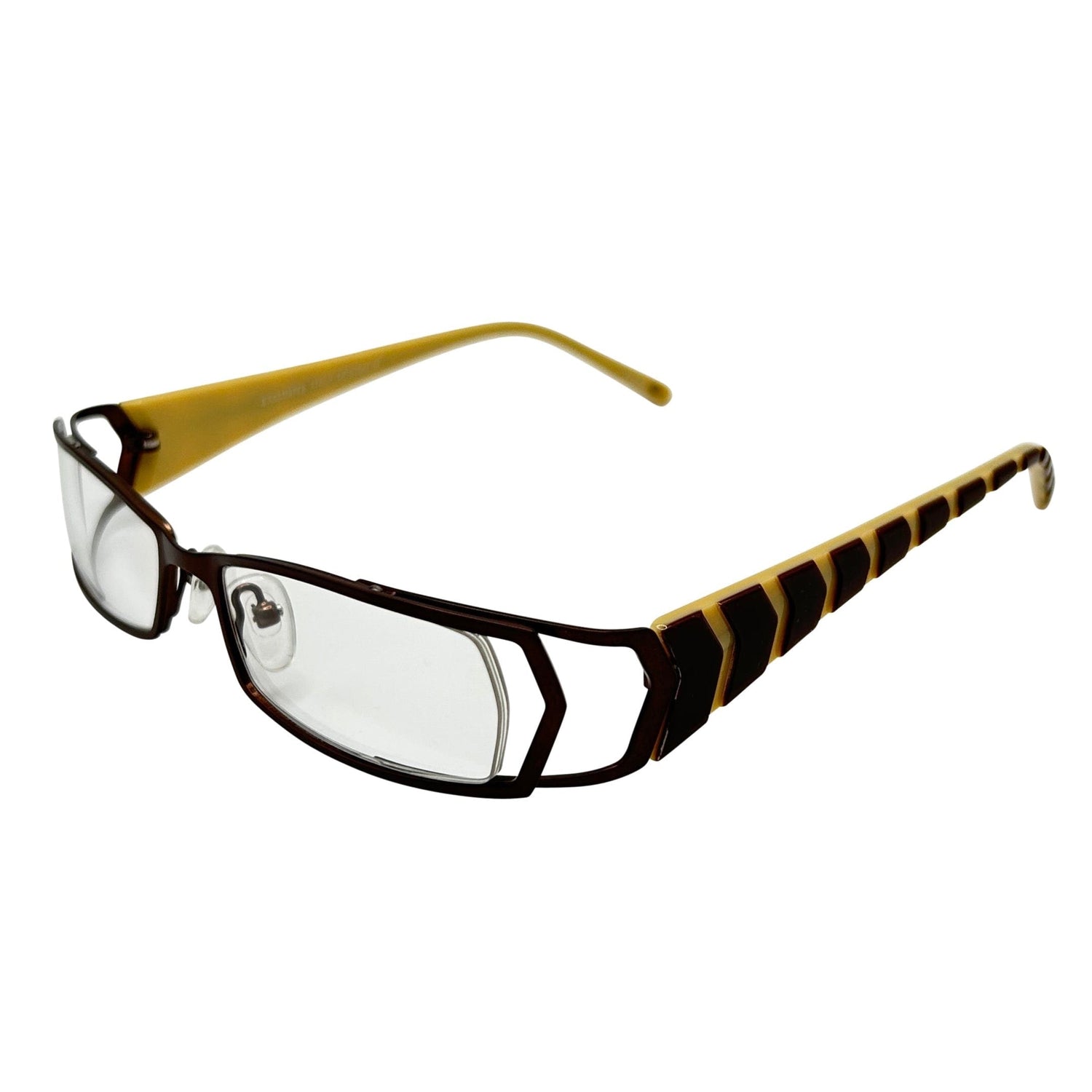 SAFARI Clear Square 90s Glasses | Premium | *As Seen On: Doechii*Brown Tan-Giant Vintage Eyewear