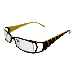 SAFARI Clear Square 90s Glasses | Premium | *As Seen On: Doechii*Brown Tan-Giant Vintage Eyewear