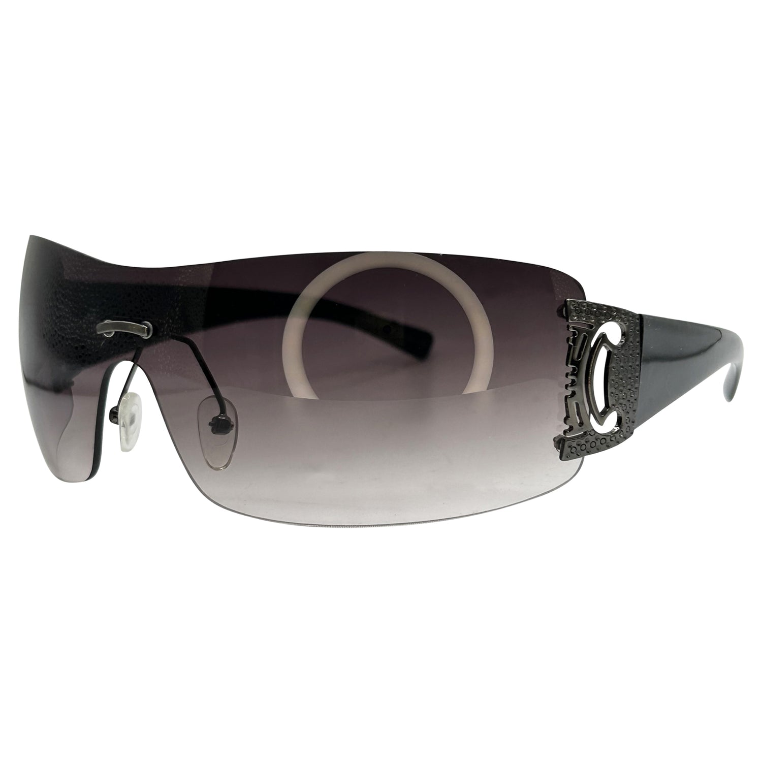 SEXY CAN I Y2K Rimless Shield Sunglasses-Giant Vintage Eyewear