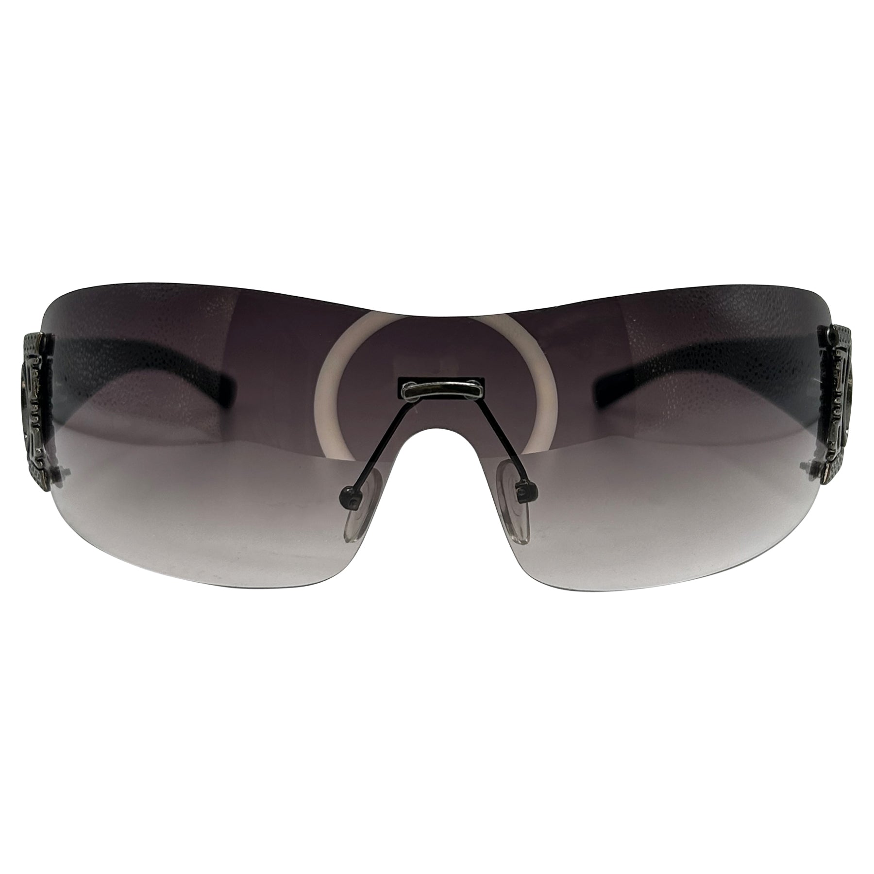 SEXY CAN I Y2K Rimless Shield Sunglasses | Giant Vintage Eyewear