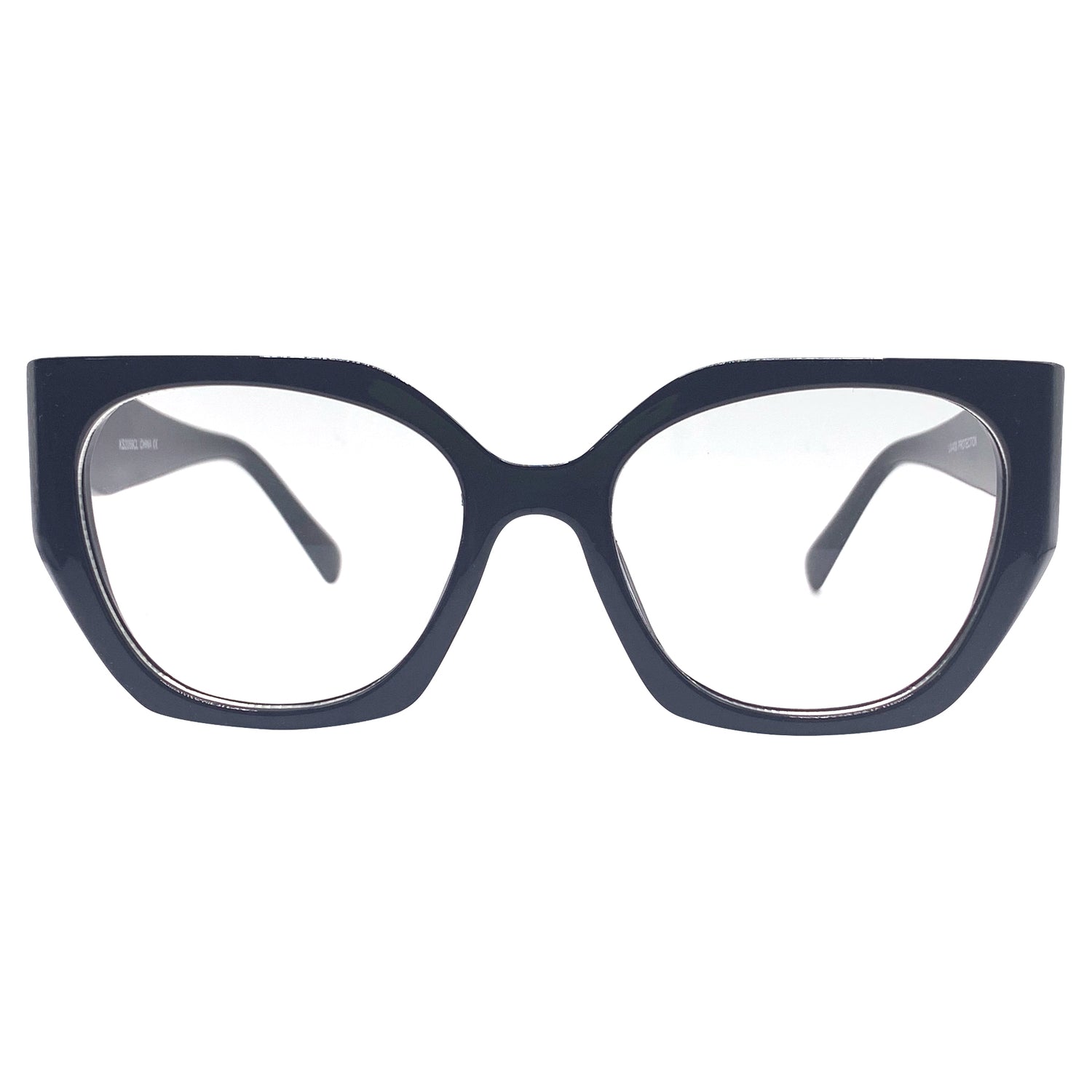 SHIRLEY TEMPLE Oversized Clear GlassesBlack-Giant Vintage Eyewear