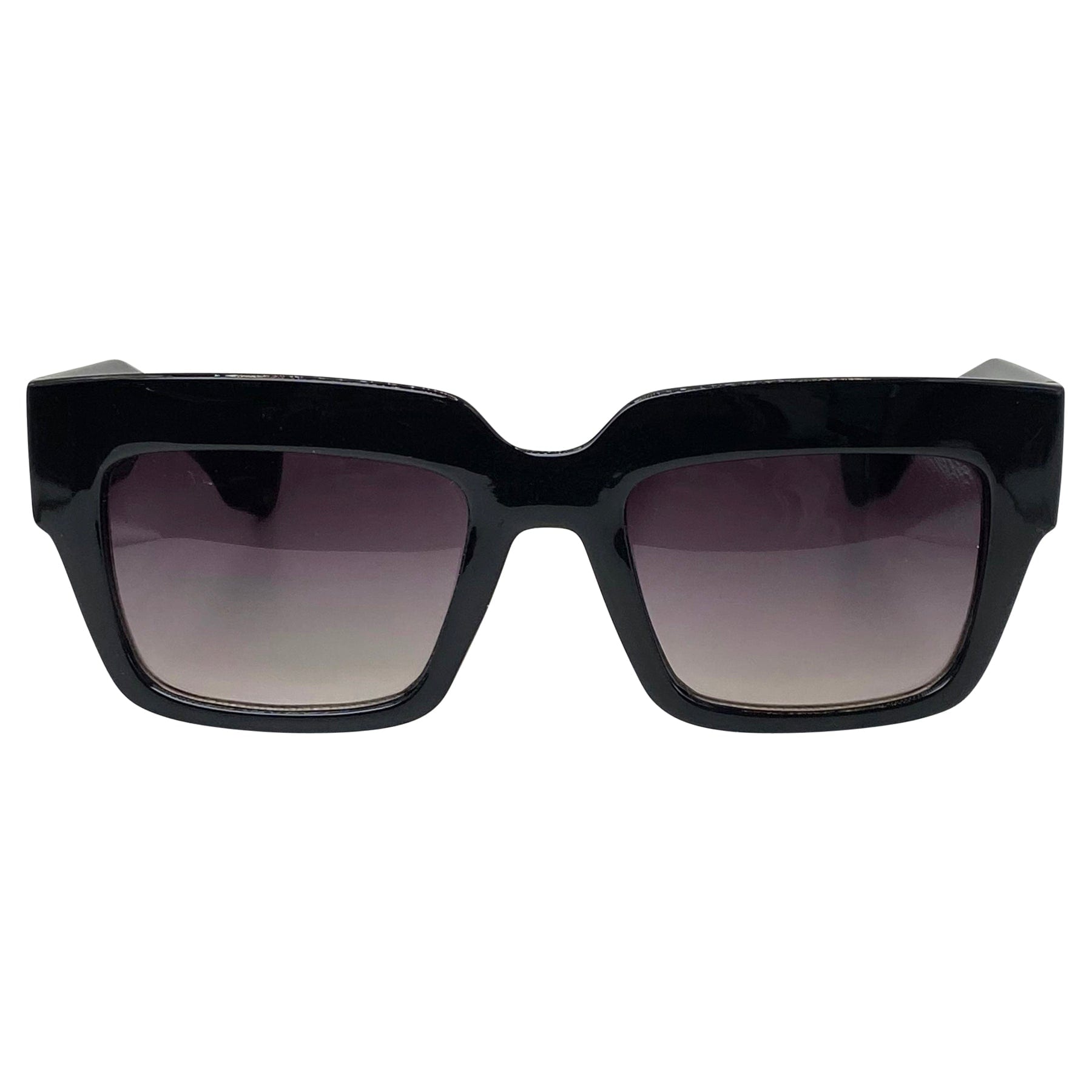 mod black vintage frames with a smoke tinted lens and gloss black finish on the frame