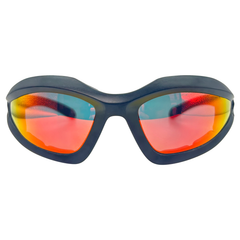 sport sunglasses with RV lens and a wraparound style 