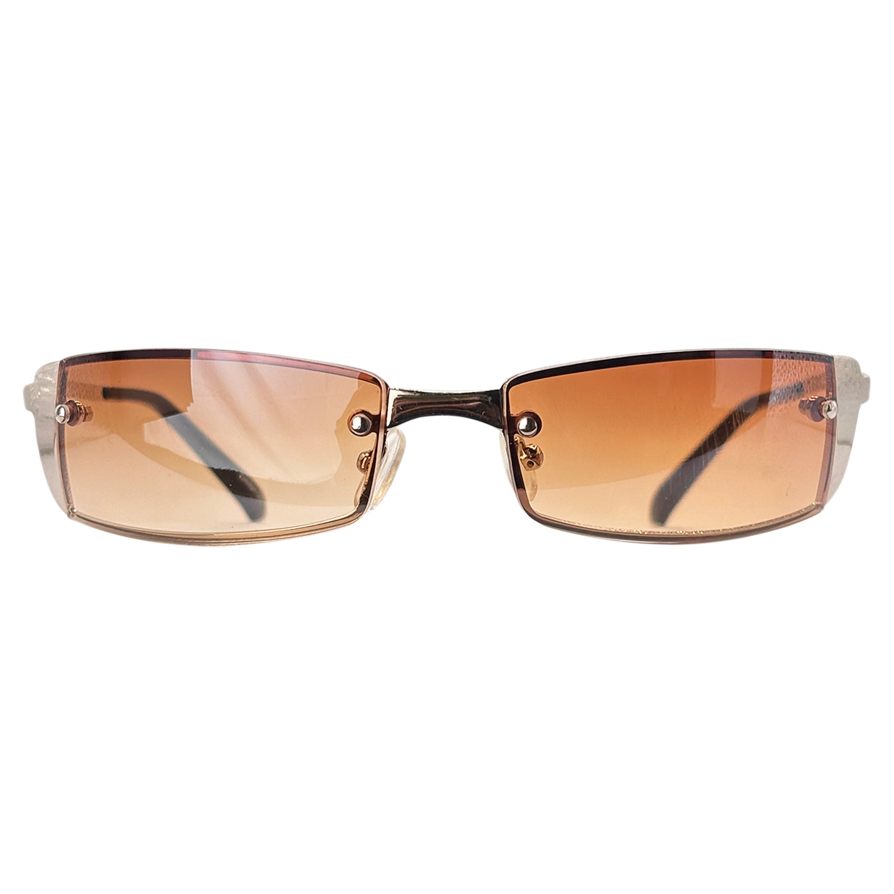 SPENDER Y2K SunglassesSilver/Amber-Giant Vintage Eyewear