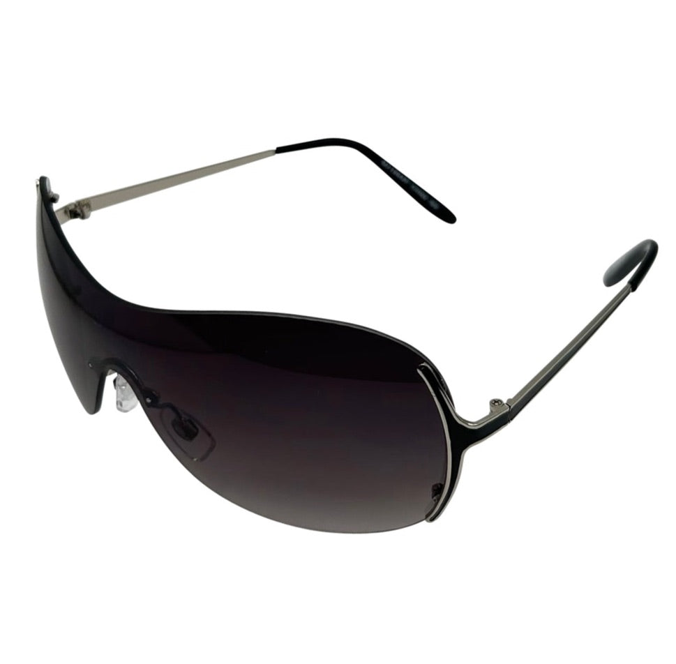 SWAGGER Y2K Rimless Shield SunglassesBlack/Smoke-Giant Vintage Eyewear