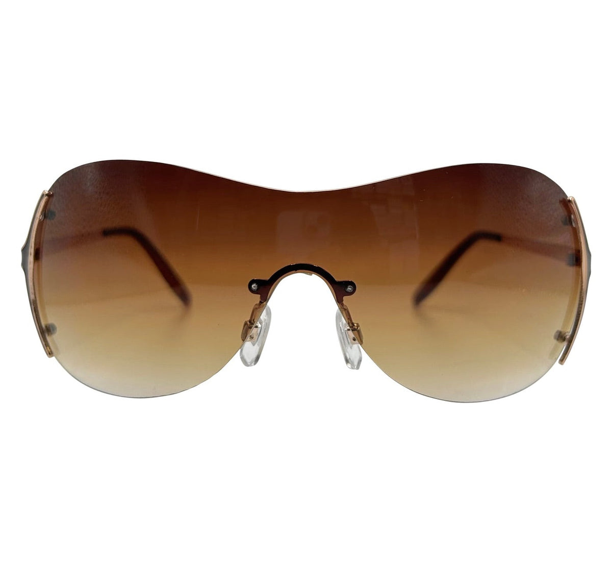 SWAGGER Y2K Rimless Shield Sunglasses-Giant Vintage Eyewear