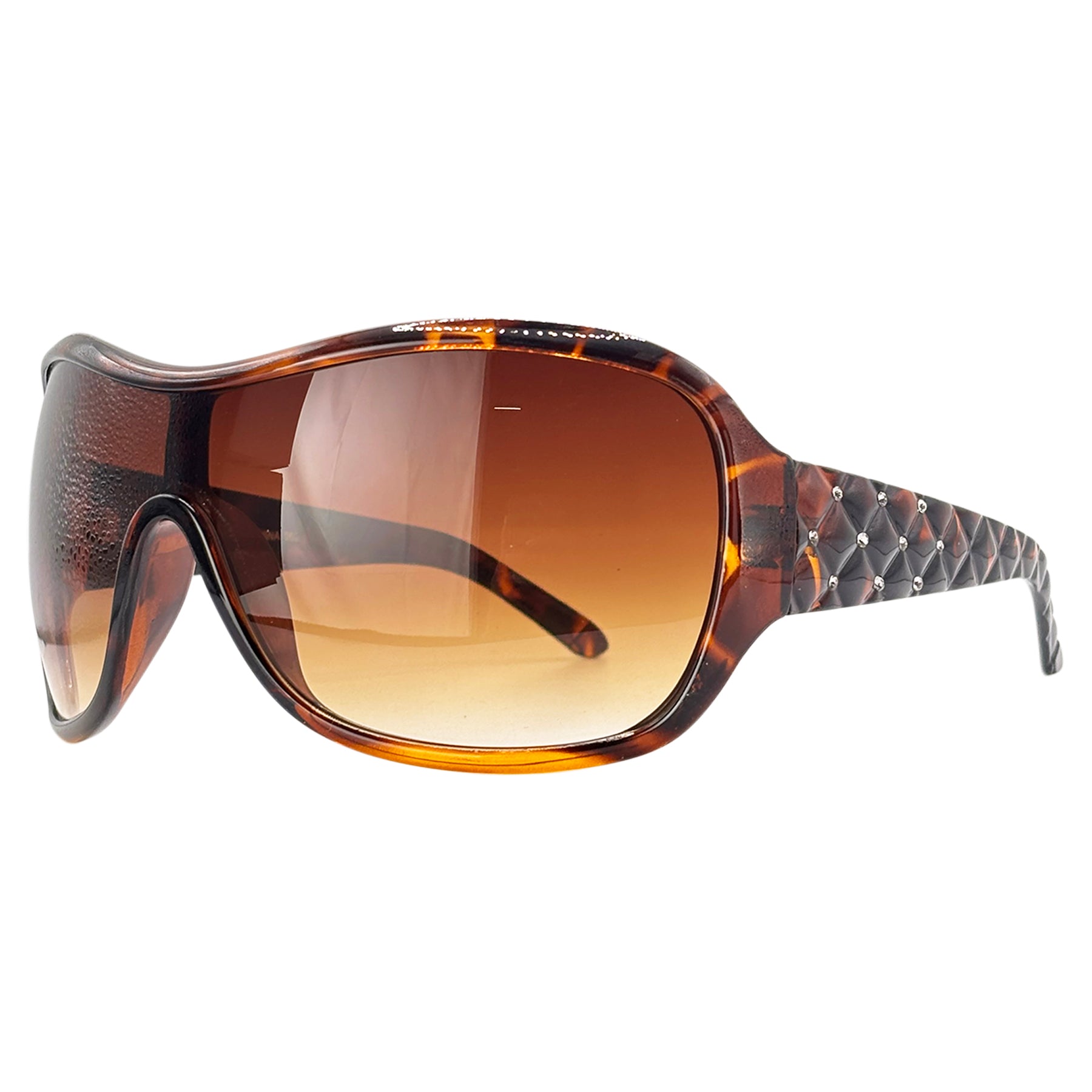 SWEET 16 Shield SunglassesTortoise/Amber-Giant Vintage Eyewear