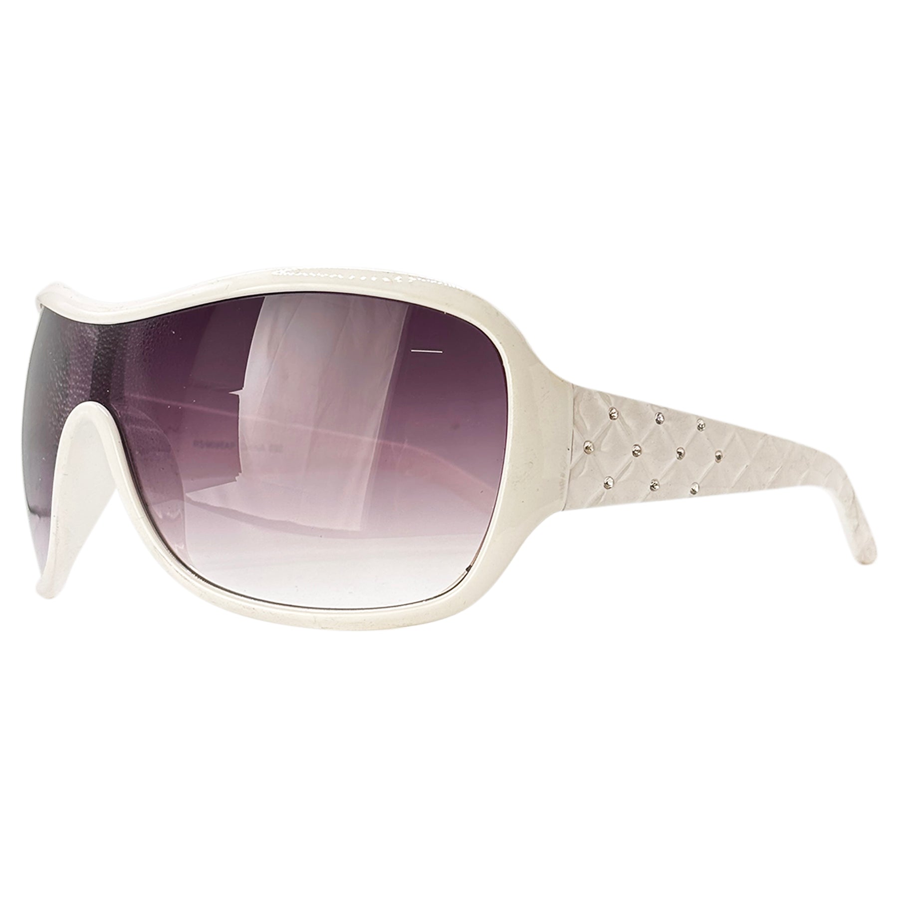 SWEET 16 Shield SunglassesWhite/Smoke-Giant Vintage Eyewear