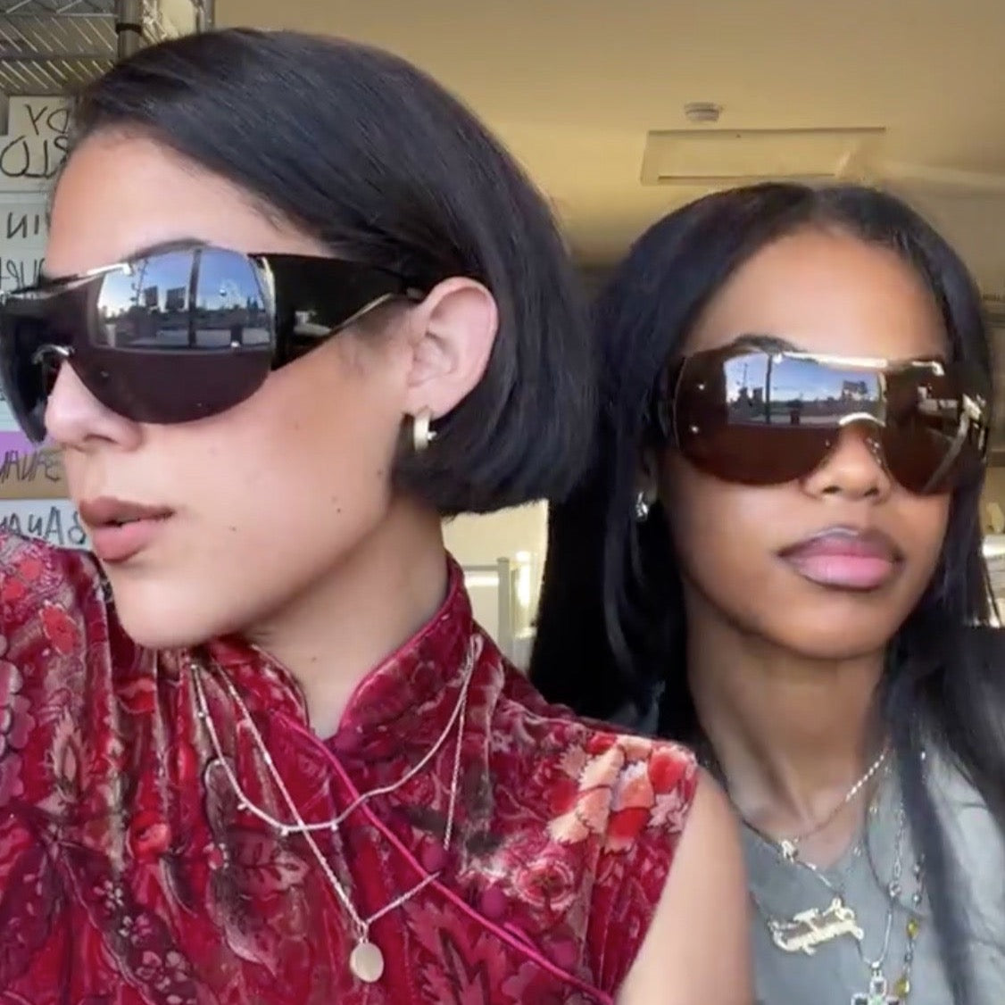 BAYANG Rimless Shield Y2K Sunglasses-Giant Vintage Eyewear