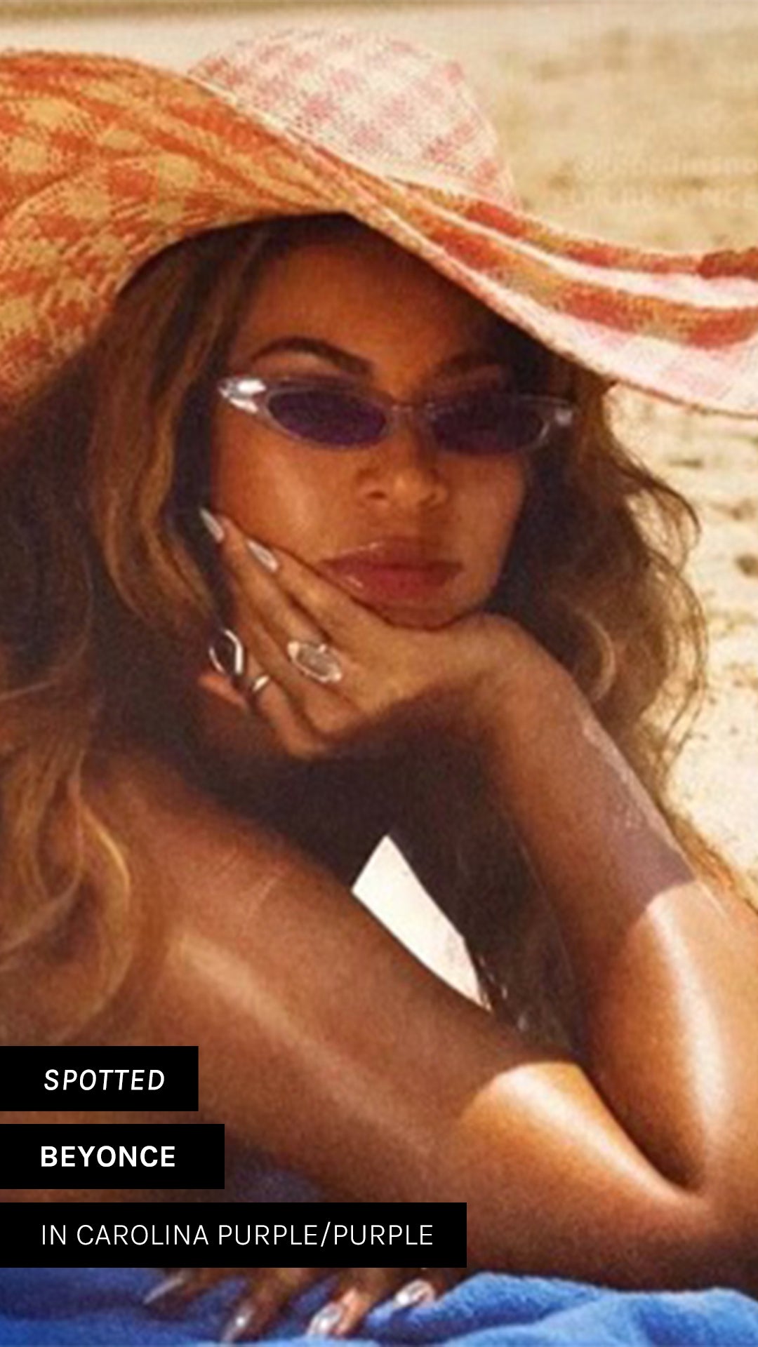 Beyonce wearing Giant Vintage purple Cat eye Sunglasses
