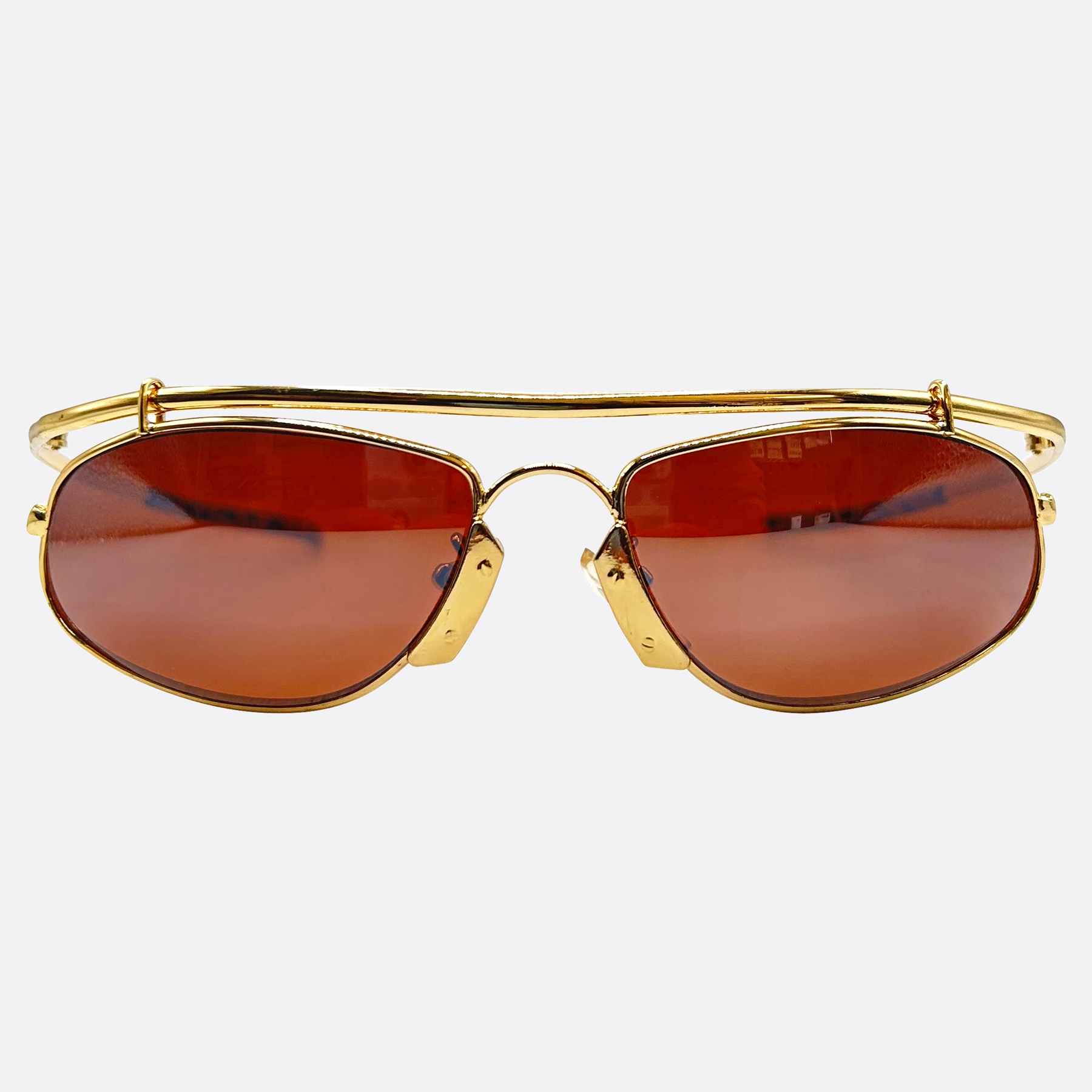 TAKAKO Gold 90s Streetwear Sunglasses | Blue-Blocker | Day Driving