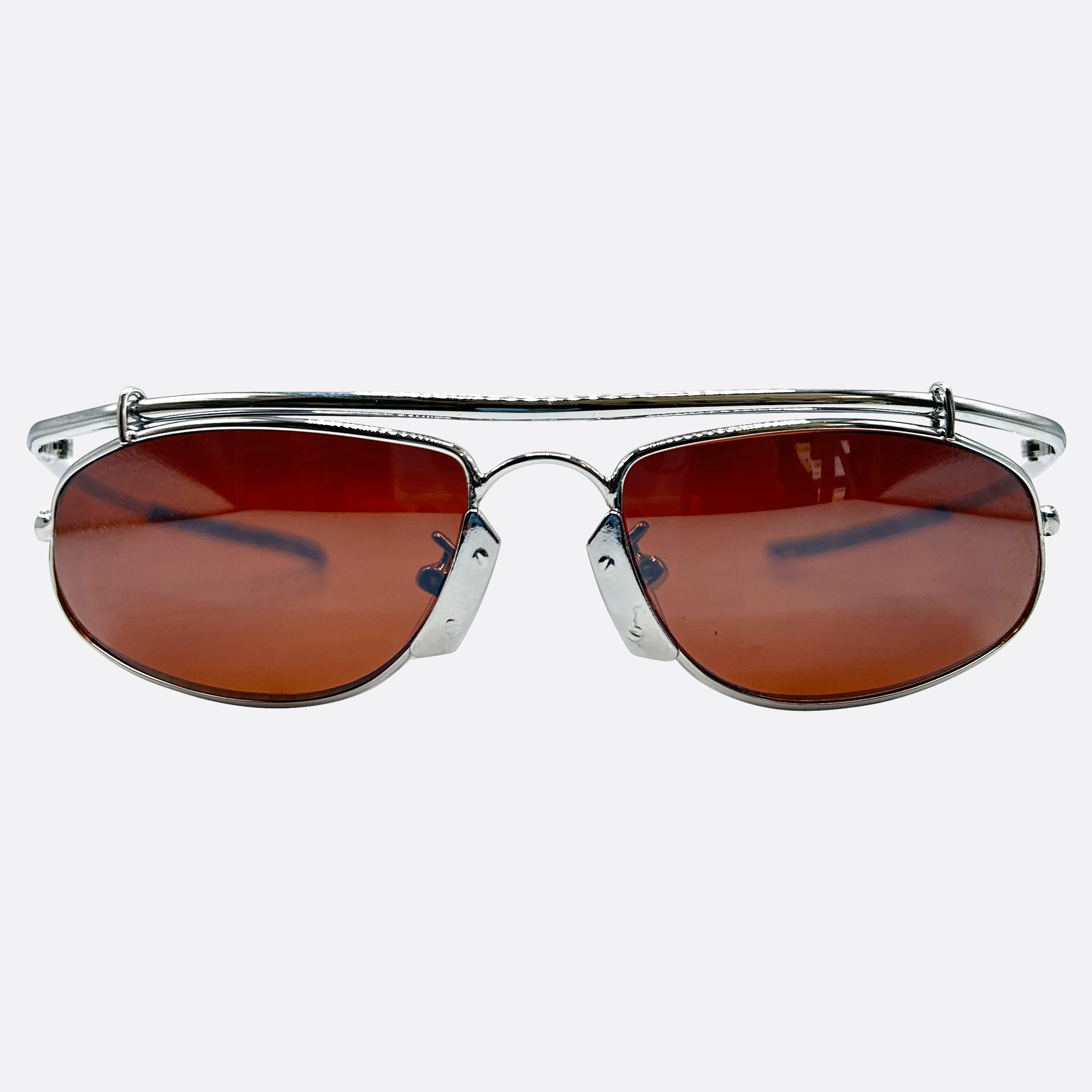 TAKAKO Silver 90s Streetwear Sunglasses | Blue-Blocker | Day Driving