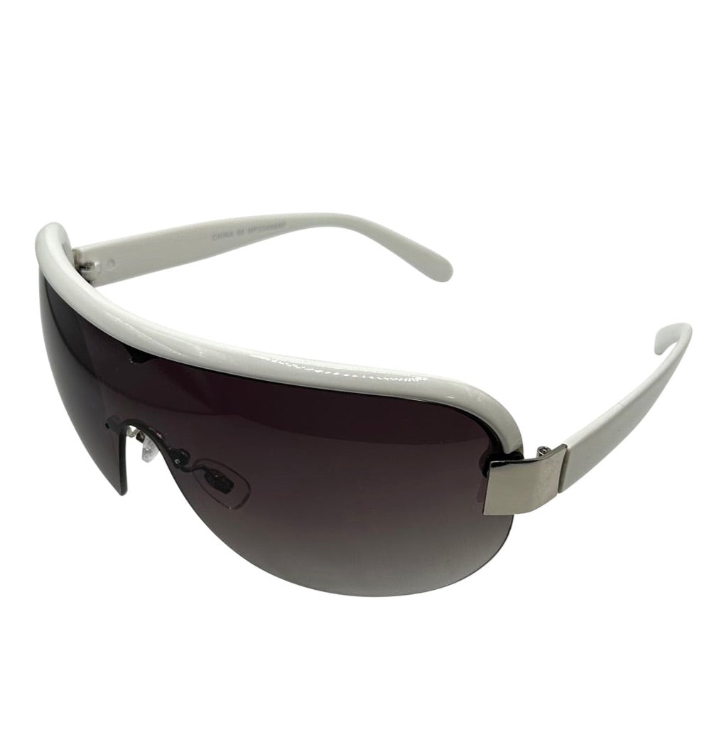 TELEPHONE Ski Shield SunglassesWhite/Smoke-Giant Vintage Eyewear