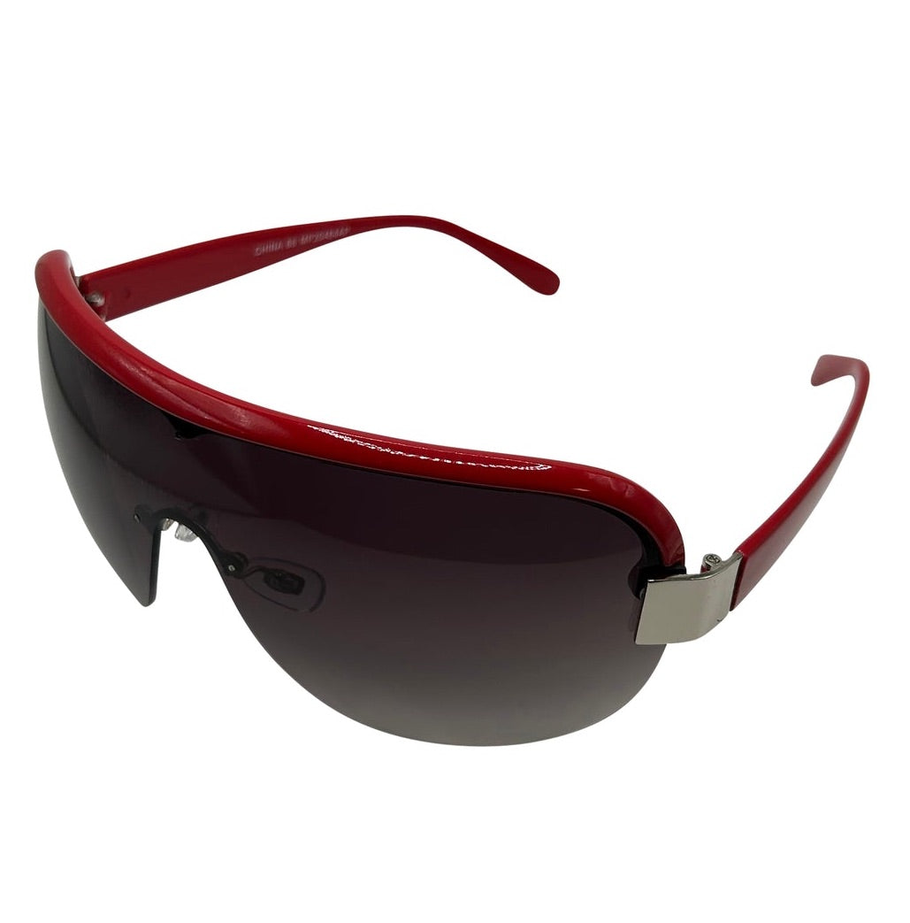 TELEPHONE Ski Shield SunglassesRed/Smoke-Giant Vintage Eyewear