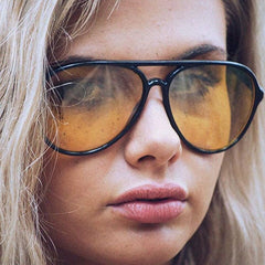 TRIG Black Aviator Sunglasses | Blueblockers | Night DrivingBlack-Giant Vintage Eyewear