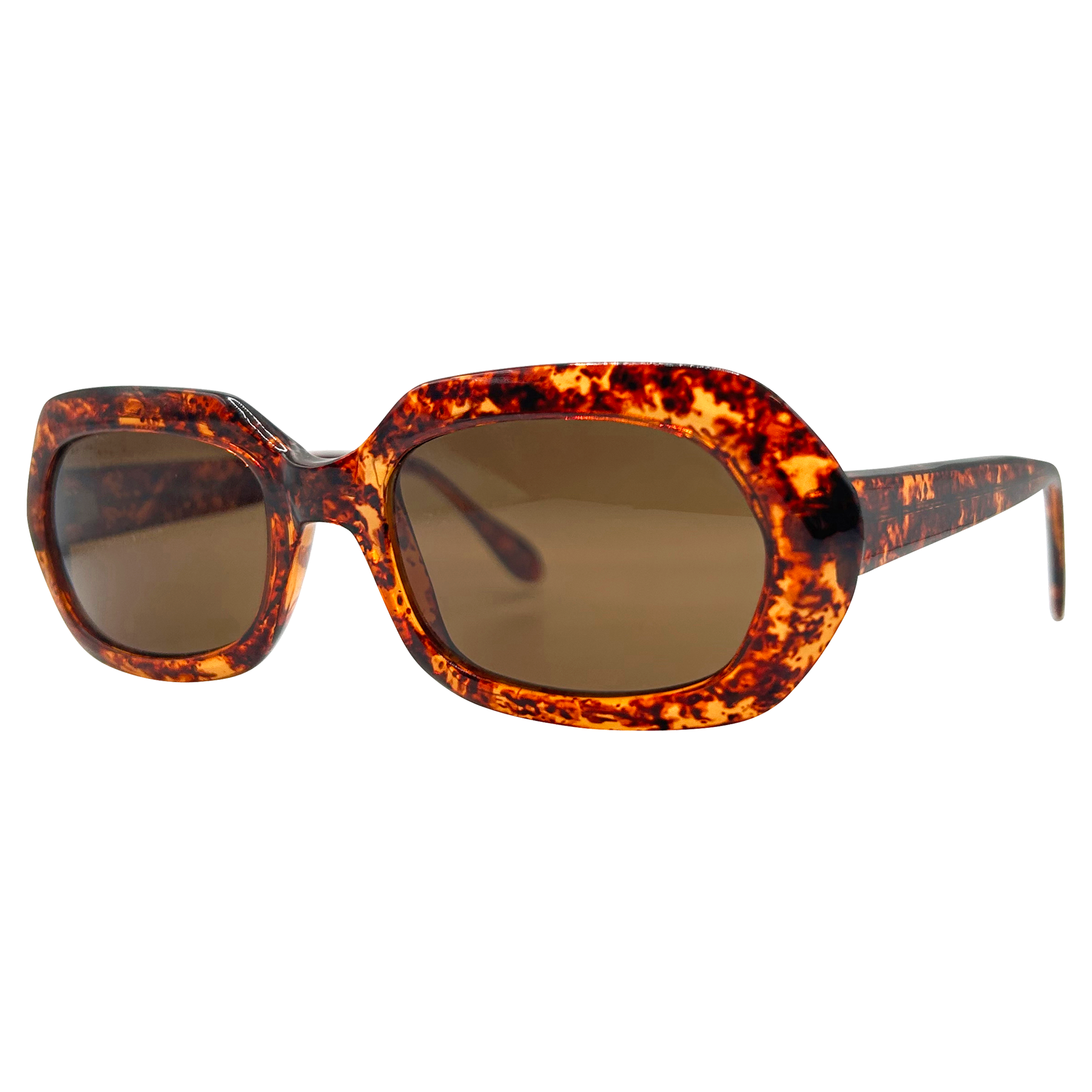 TUESDAY Calico/Brown Mod Sunglasses