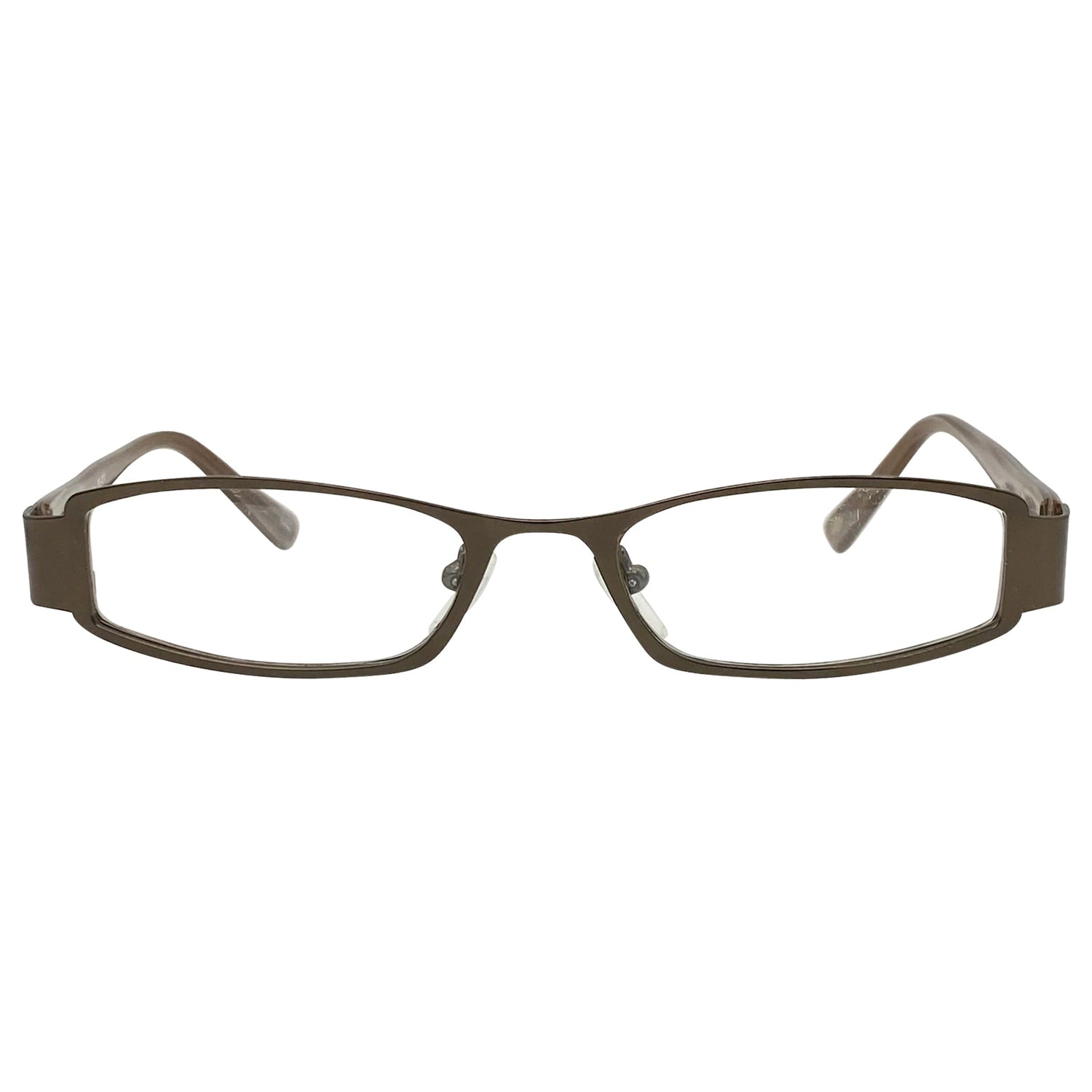 TUNNEL VISION Clear Rectangular 90s Glasses-Giant Vintage Eyewear