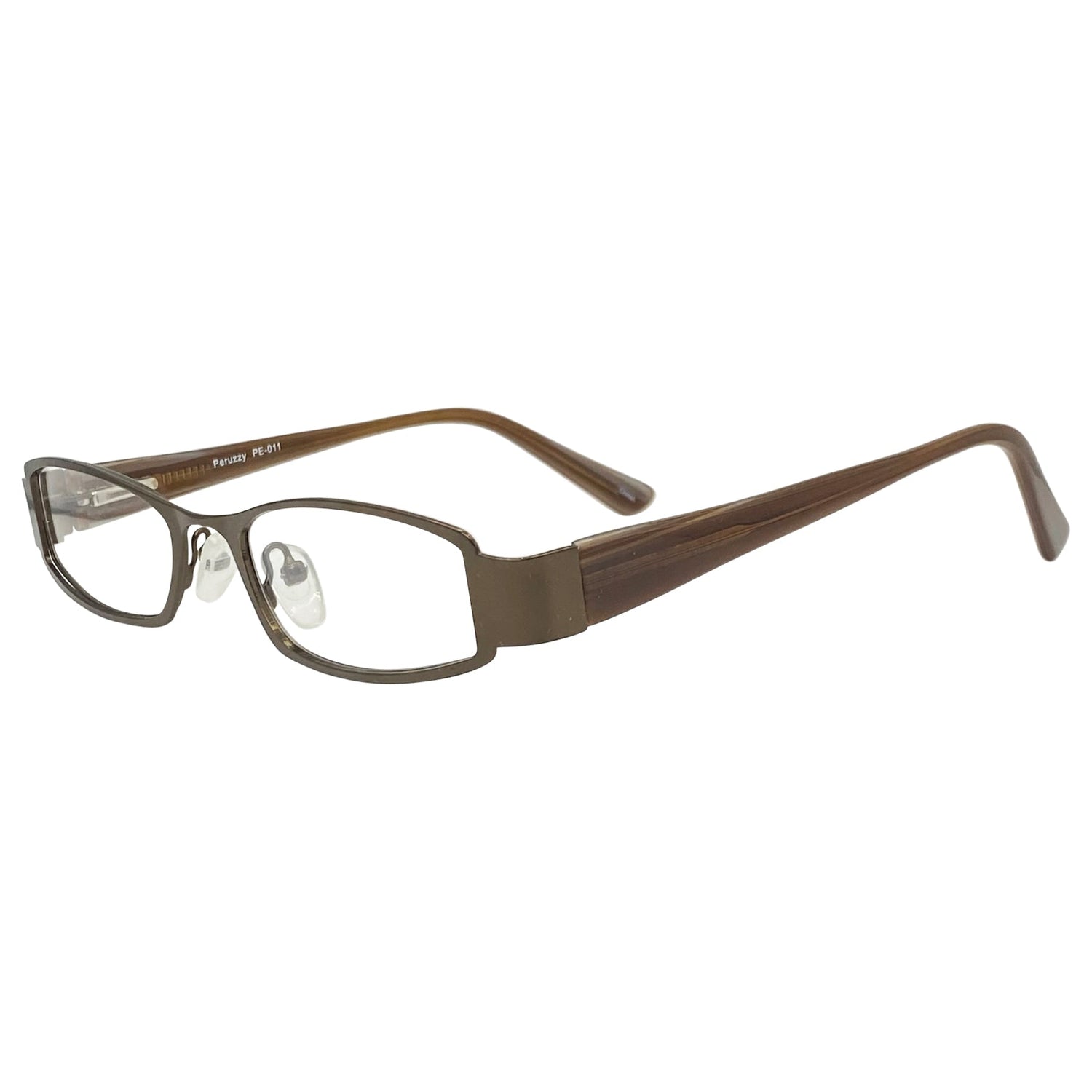TUNNEL VISION Clear Rectangular 90s GlassesCopper-Giant Vintage Eyewear
