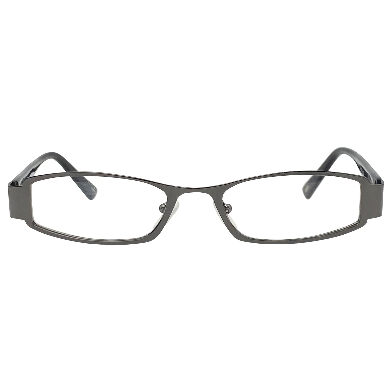 TUNNEL VISION Clear Rectangular 90s Glasses-Giant Vintage Eyewear