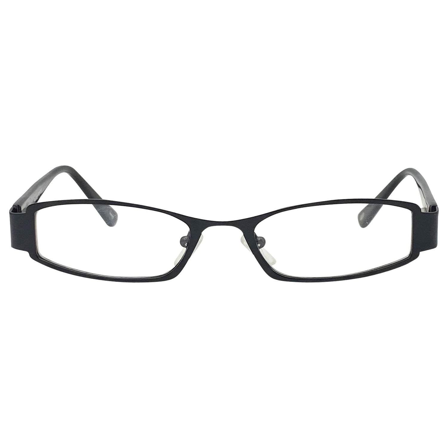 TUNNEL VISION Clear Rectangular 90s Glasses-Giant Vintage Eyewear