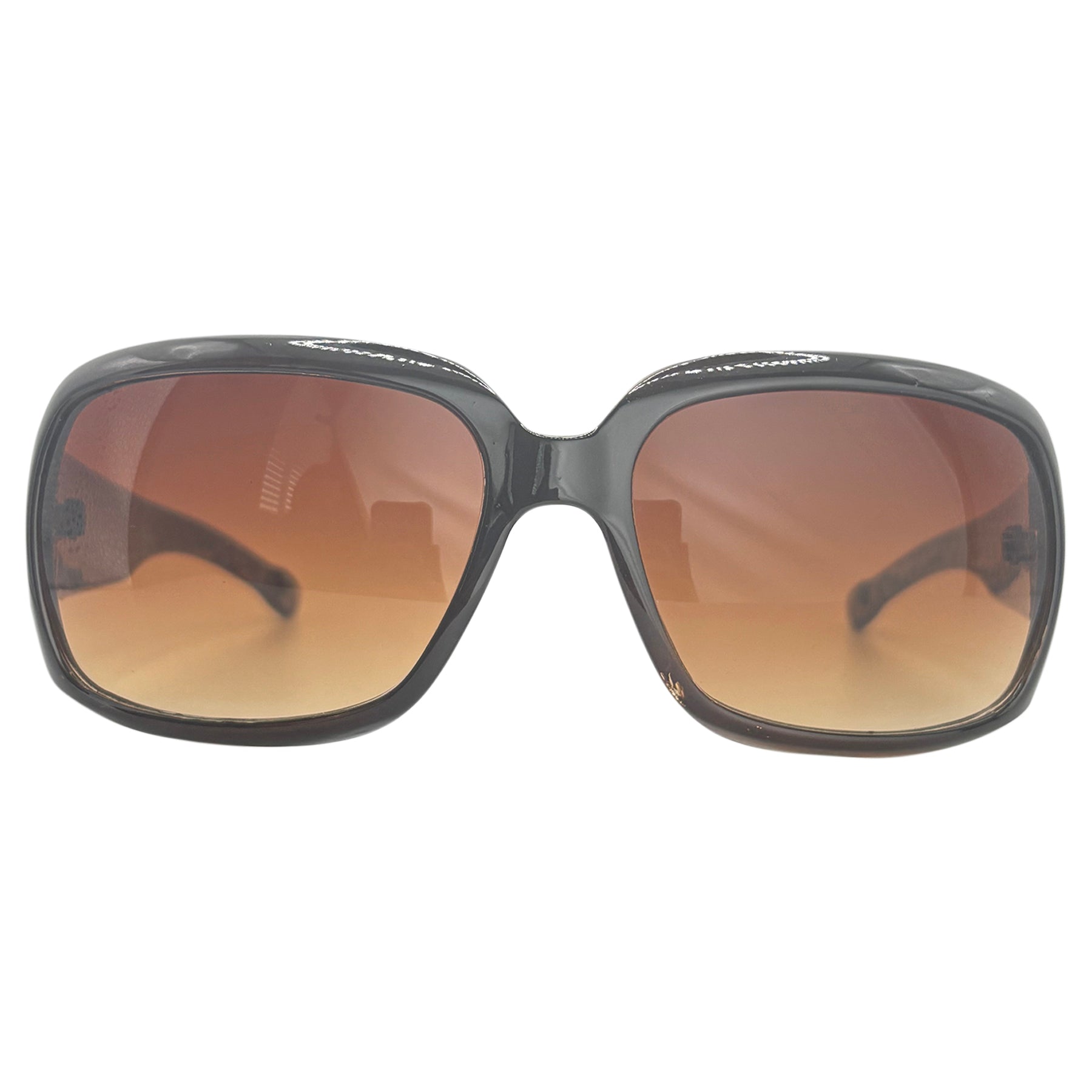 TROPHY WIFE Y2K Shield SunglassesBlack/Amber-Giant Vintage Eyewear