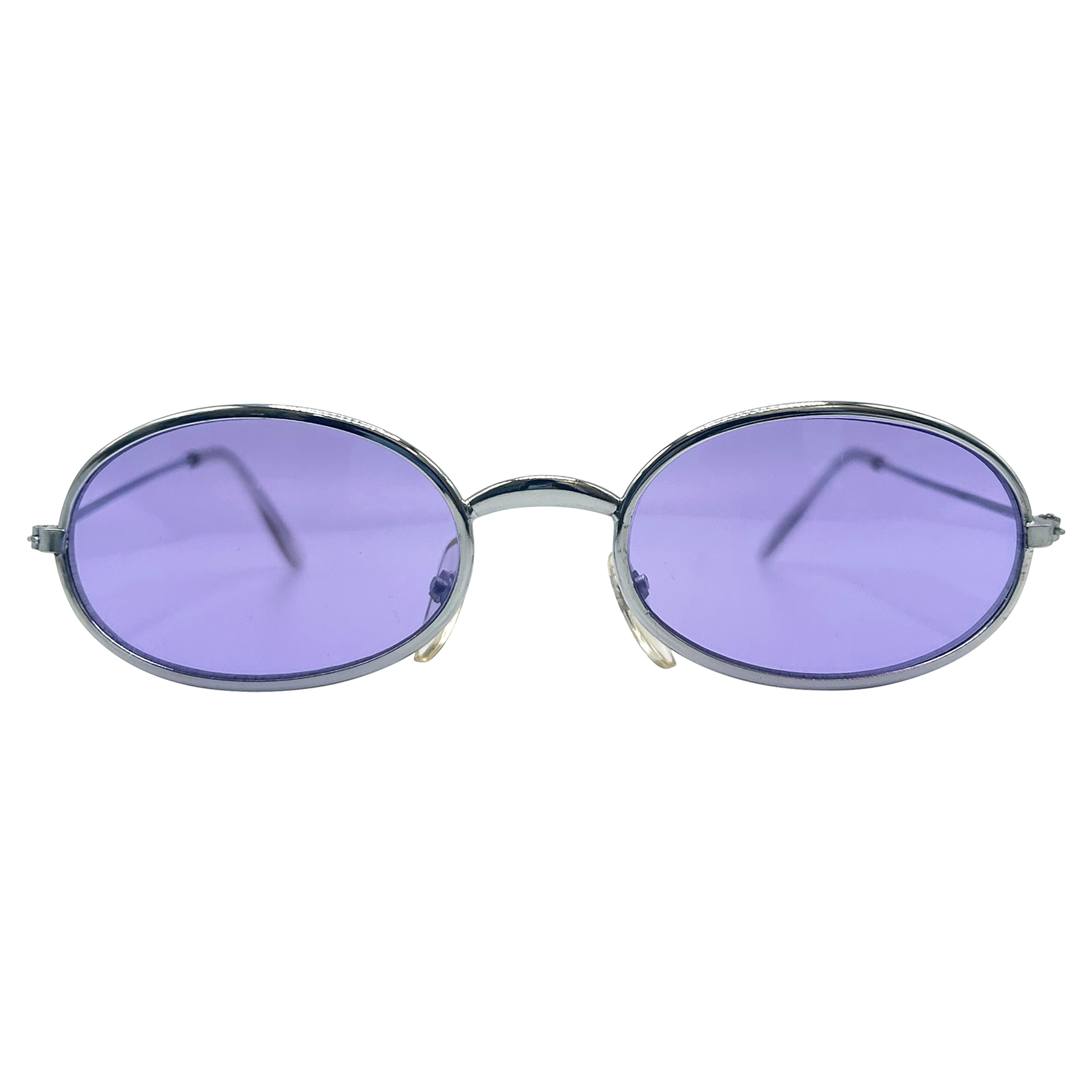 U-TURN Silver/Purple Oval Sunglasses