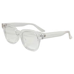 clear blue blocker lens witha  crystal clear chunky frame