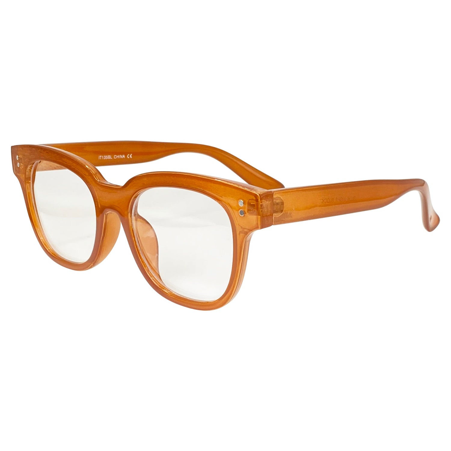 clear blueblockers with a vintage inspired frame