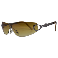 VICIOUS Rimless SunglassesGunmetal/Amber-Giant Vintage Eyewear