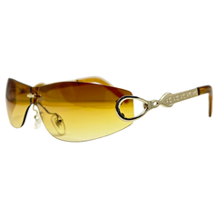 VICIOUS Rimless SunglassesGold/Amber-Giant Vintage Eyewear
