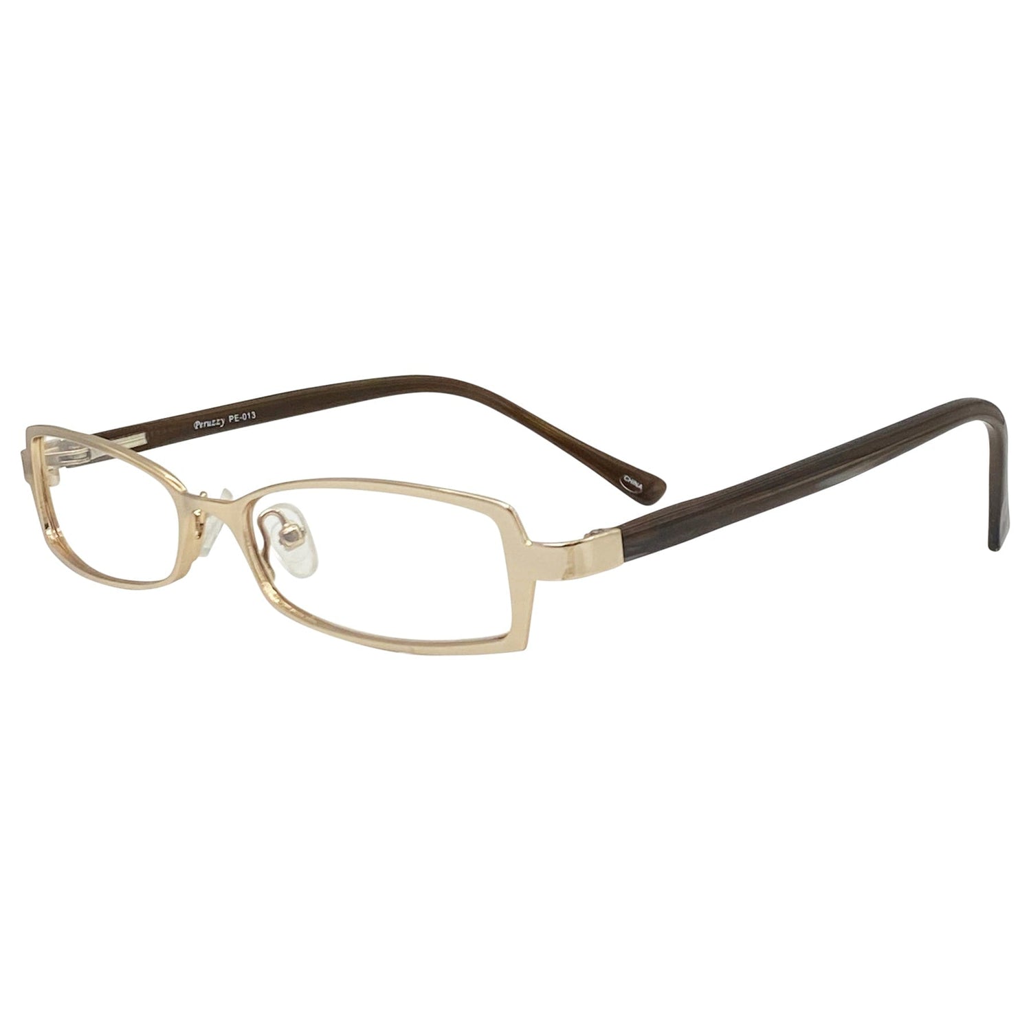 VISIONARY Clear Rectangular 90s GlassesGold-Giant Vintage Eyewear
