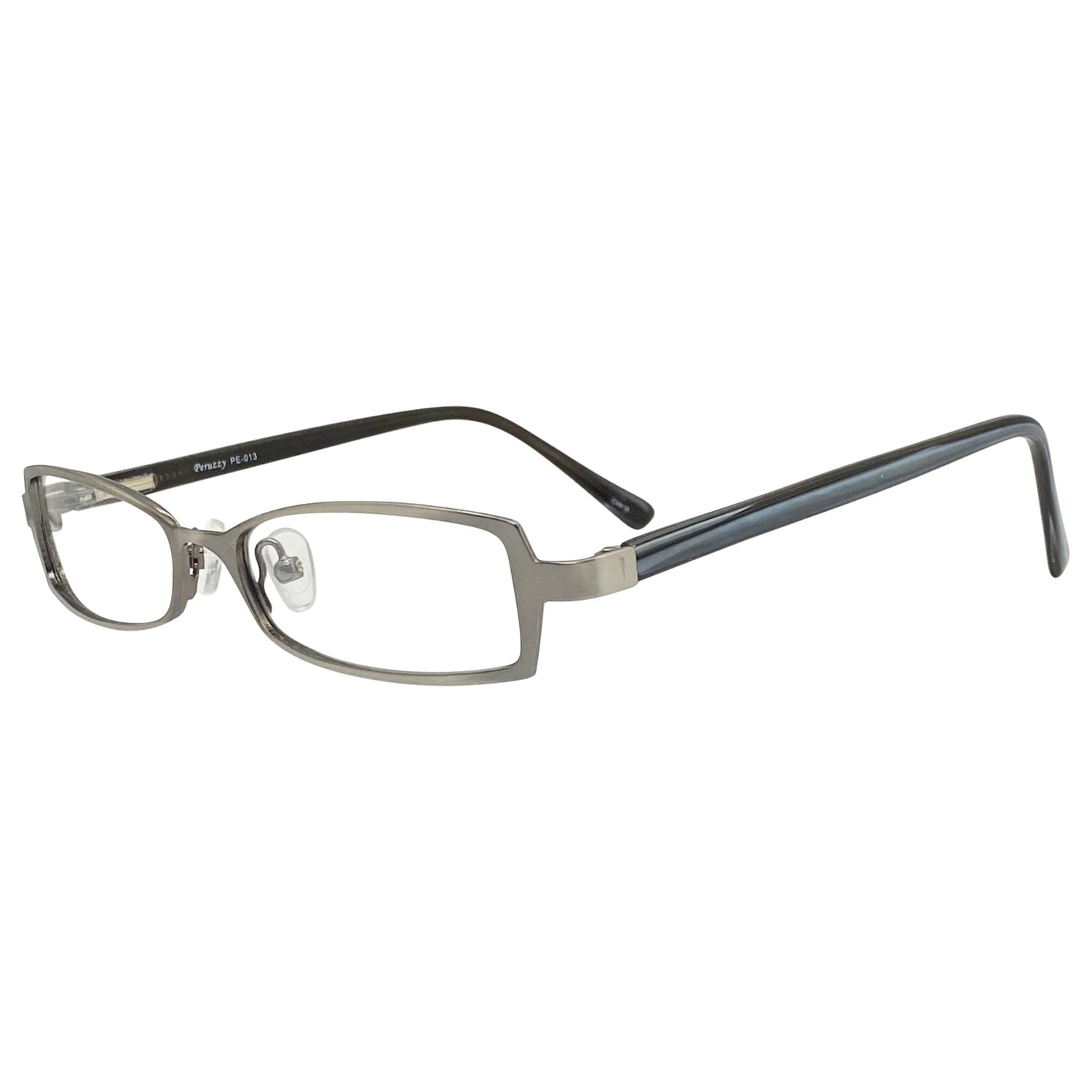VISIONARY Clear Rectangular 90s GlassesGunmetal-Giant Vintage Eyewear
