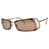 VIVRANT Y2K SunglassesGold/Tan-Giant Vintage Eyewear