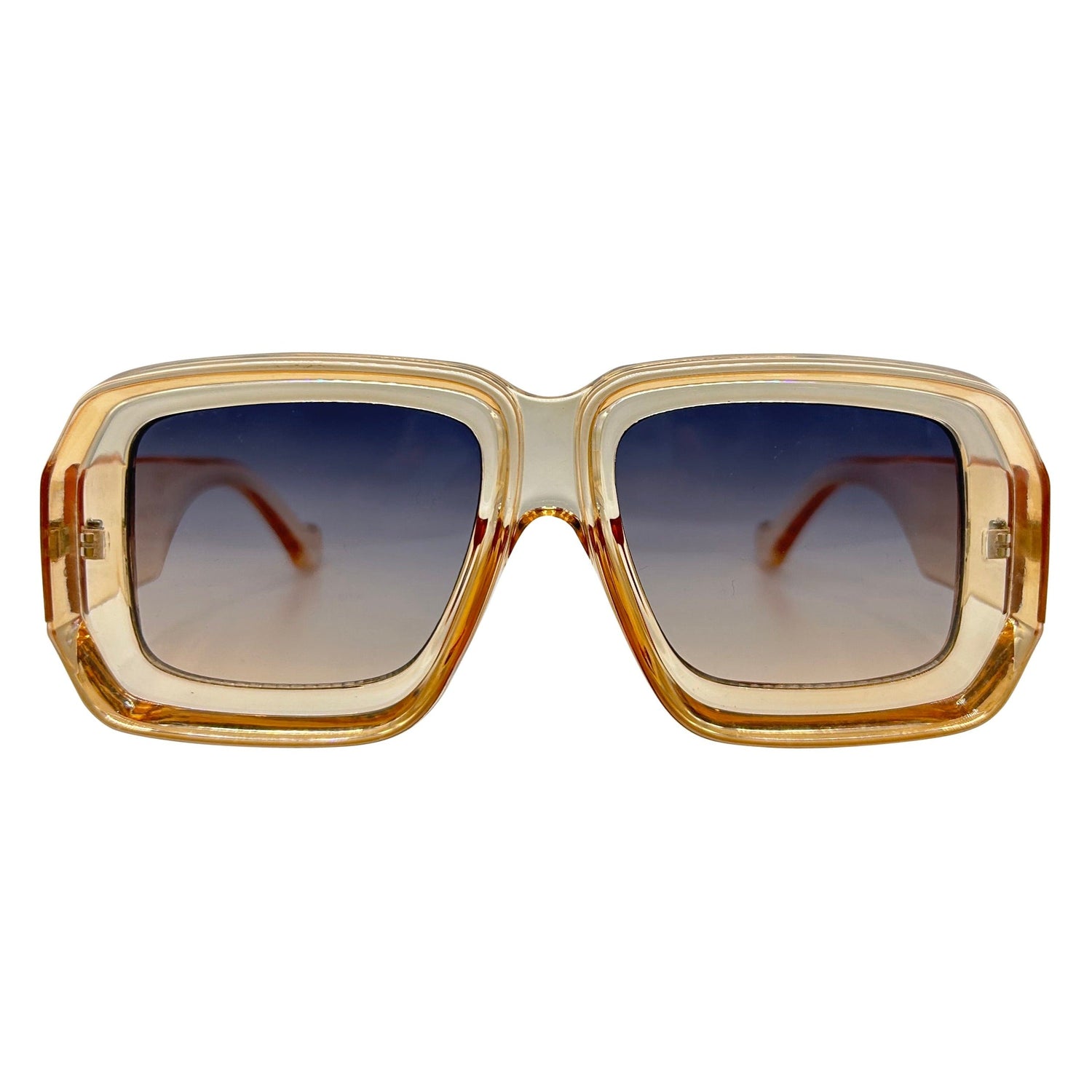 WEEKDAY Retro Square SunglassesCrystal Peach-Giant Vintage Eyewear