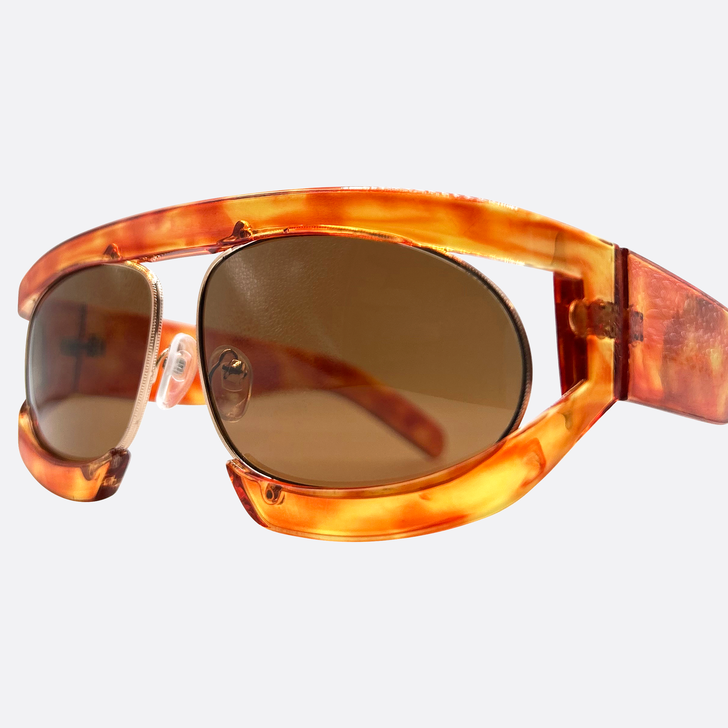 WEEZIE Demi/Brown Avante-Garde Sunglasses | Luxe-Giant Vintage Eyewear