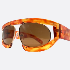 WEEZIE Demi/Brown Avante-Garde Sunglasses | Luxe-Giant Vintage Eyewear